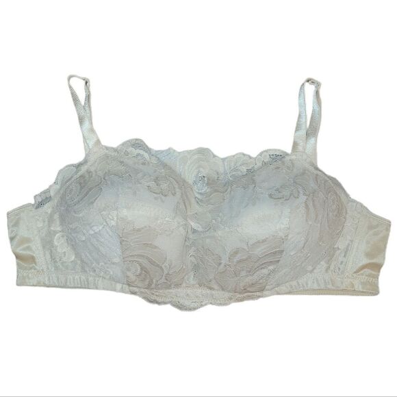 NWOT Comfort Choice Nude LACE WIRELESS CAMI BRA 42C - Picture 3 of 10